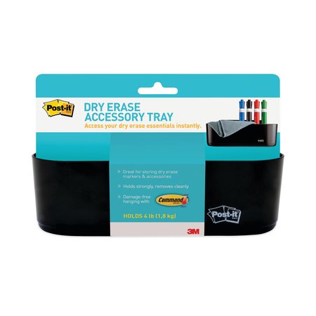 POST-IT Dry Erase Accessory Tray, 8 1/2 x 3 x 5 1/4, Black DEFTRAY